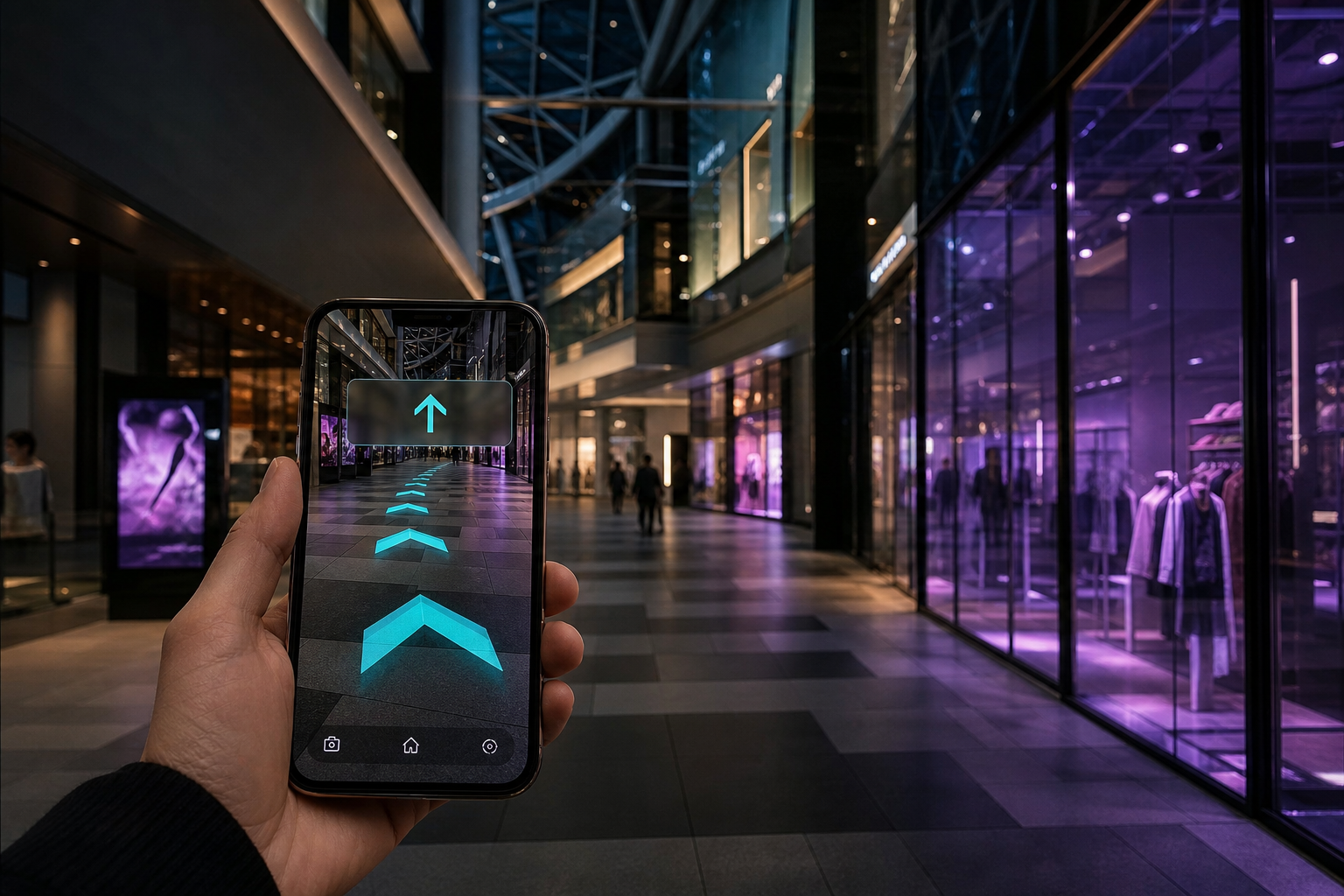 Web-based AR directions inside a shopping mall